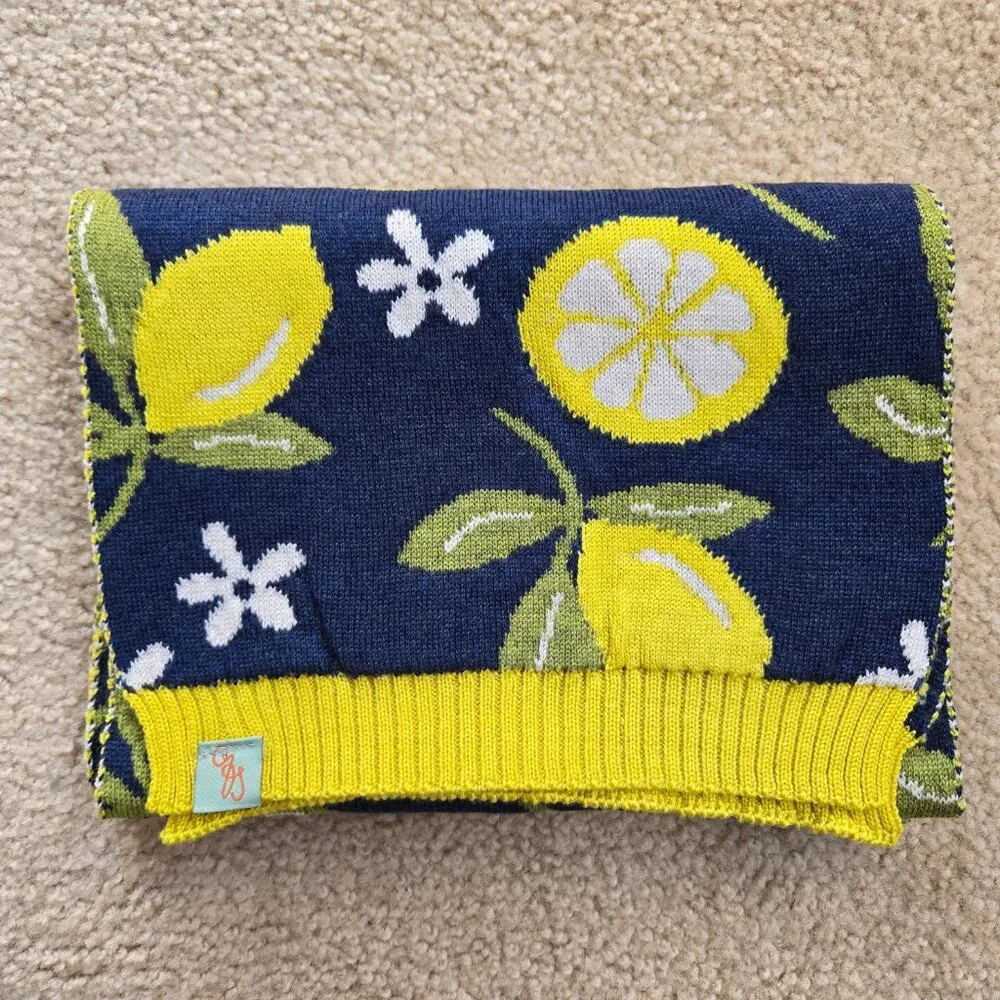 100% Merino Wool Scarf Lemons